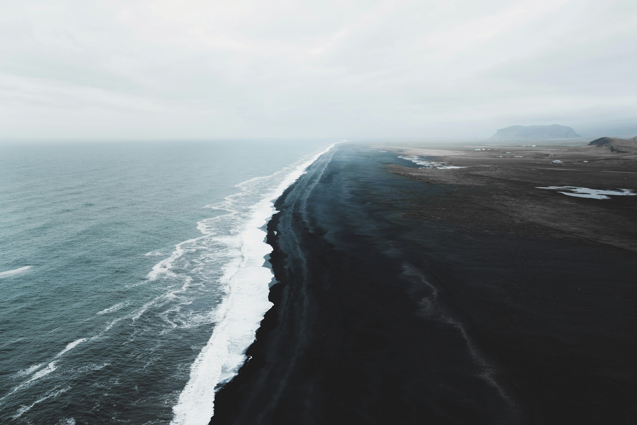 Black sand beach in South Iceland.